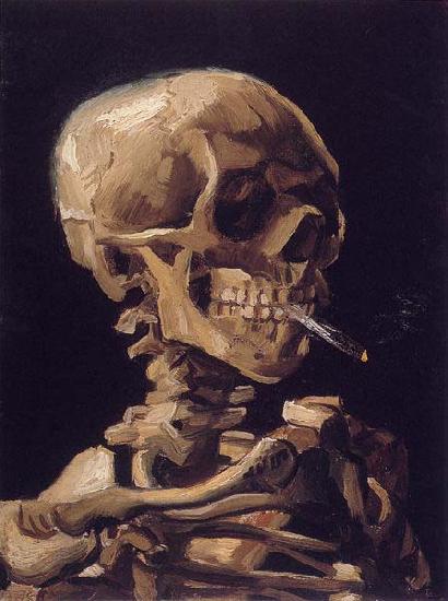 Vincent Van Gogh Skull of a Skeleton with Burning Cigarette oil painting image